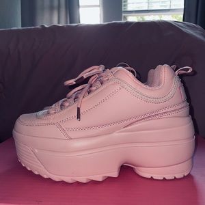 DOLLSKILL Bubblegum Pink Platform Sneakers